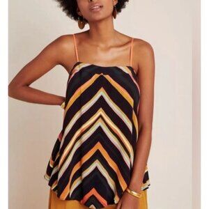 Maeve By Anthropologie MulticolorSacha Striped Swing Blouse Top‎ Medium